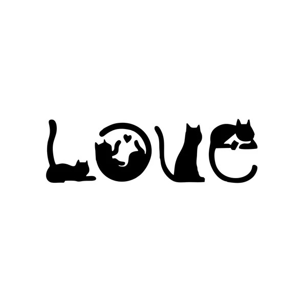 Kediler Love Araba Sticker 17x17 Cm Siyah ürün görseli 1