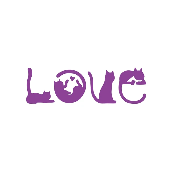 Kediler Love Araba Sticker 17x17 Cm Mor ürün görseli 1