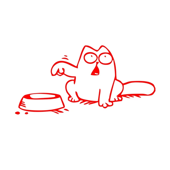 Beslenmeyi Bekleyen Kedi Araba Sticker 17x17 Cm Kırmızı ürün görseli 1
