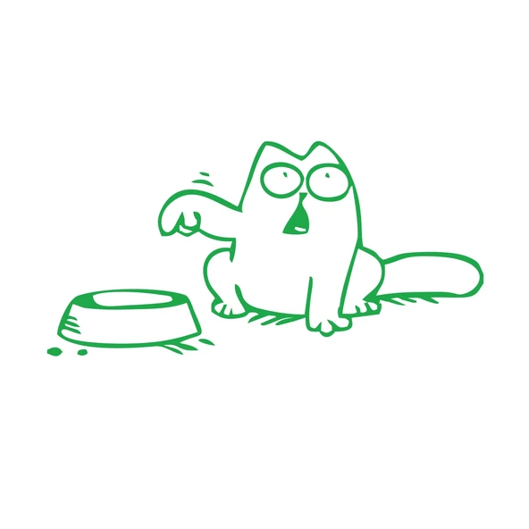 Beslenmeyi Bekleyen Kedi Araba Sticker 17x17 Cm Yeşil ürün görseli 1
