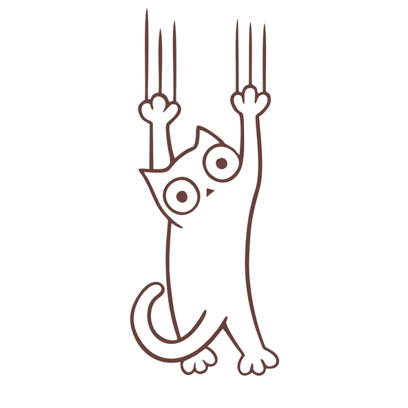 Tutunmaya Çalışan Kedi Araba Sticker 17x17 Cm Kahverengi ürün görseli 1