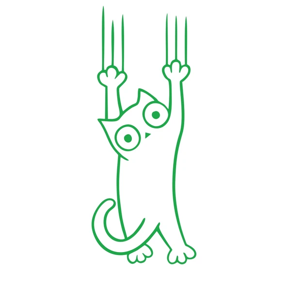 Tutunmaya Çalışan Kedi Araba Sticker 17x17 Cm Yeşil ürün görseli 1
