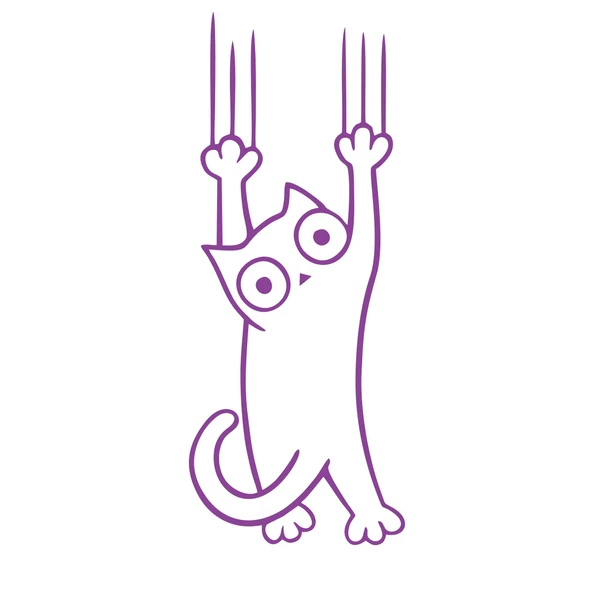 Tutunmaya Çalışan Kedi Araba Sticker 17x17 Cm Mor ürün görseli 1