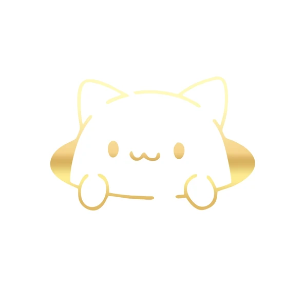 Kedi Araba Stickeri 17x17 Cm Gold ürün görseli 1
