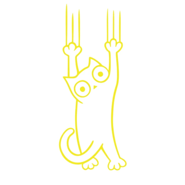 Tutunmaya Çalışan Kedi Araba Sticker 17x17 Cm Sarı ürün görseli 1