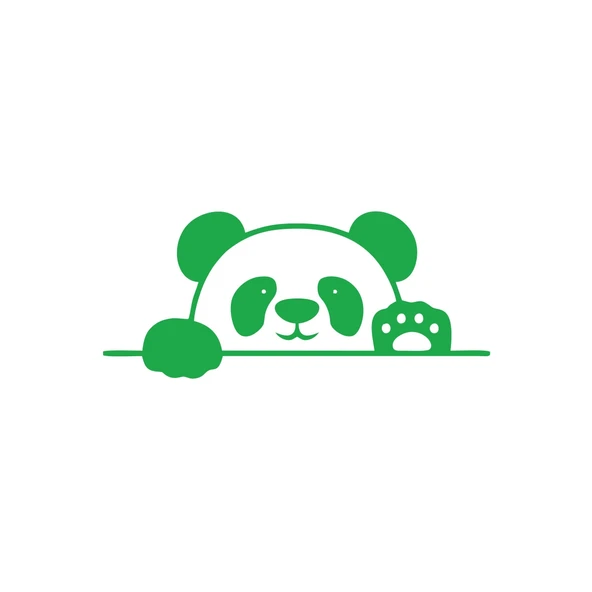 Panda Araba Sticker 17x17 Cm Yeşil ürün görseli 1