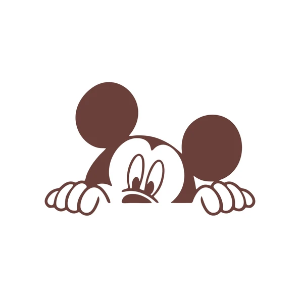 Mickey Mouse Araba Sticker  17x17 Cm Kahverengi ürün görseli 1