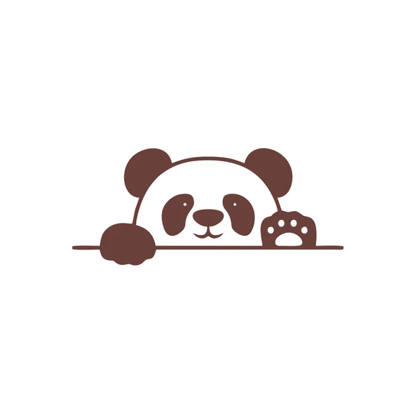 Panda Araba Sticker 17x17 Cm Kahverengi ürün görseli 1