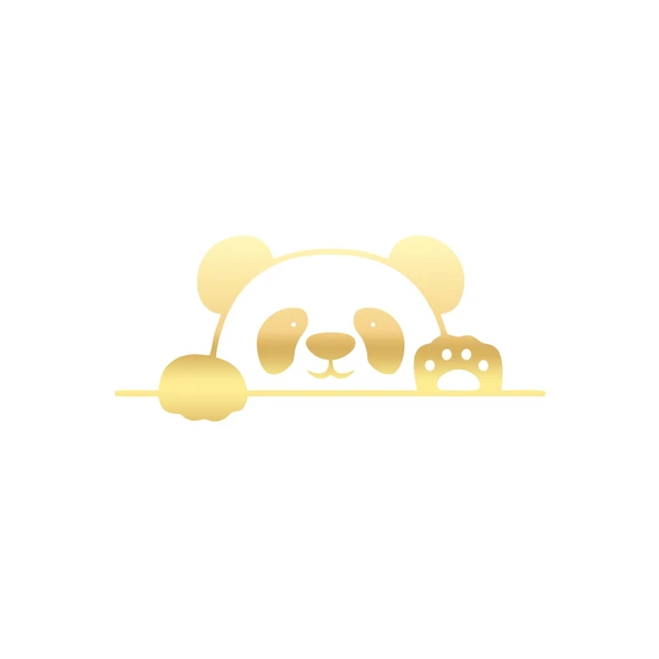 Panda Araba Sticker 17x17 Cm Gold ürün görseli 1