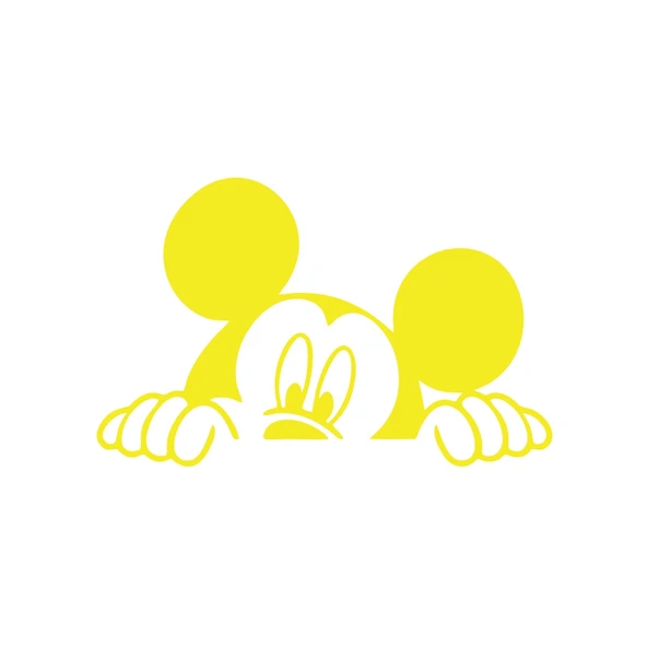Mickey Mouse Araba Sticker  17x17 Cm Sarı ürün görseli 1