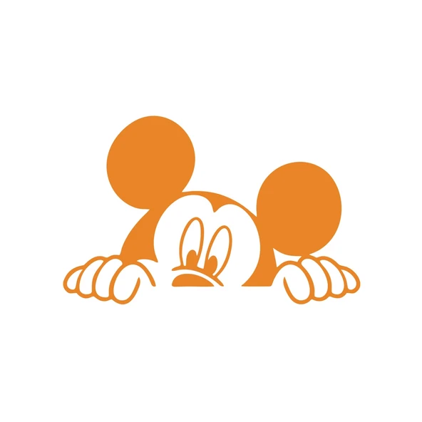 Mickey Mouse Araba Sticker  17x17 Cm Turuncu ürün görseli 1
