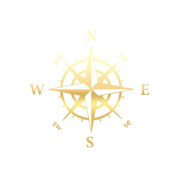 Pusula Araba Sticker 17x17 Cm Gold ürün görseli 1