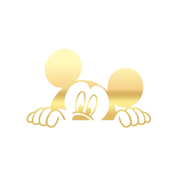Mickey Mouse Araba Sticker  17x17 Cm Gold ürün görseli 1
