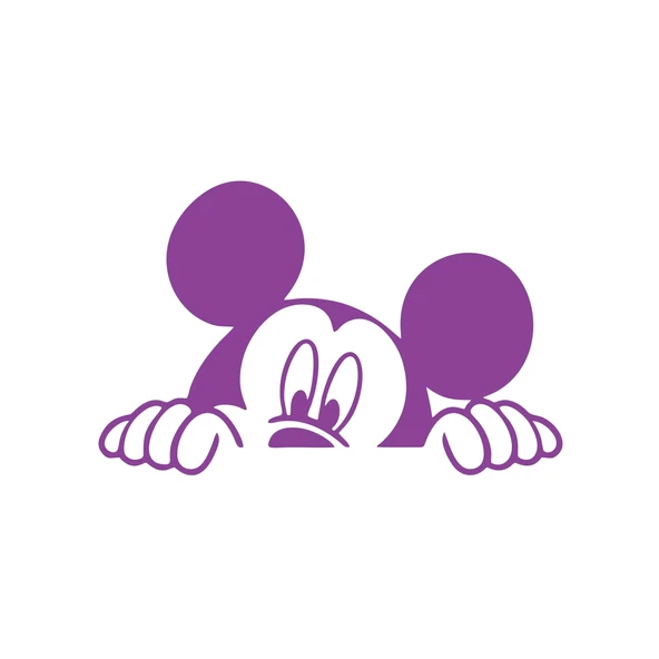 Mickey Mouse Araba Sticker  17x17 Cm Mor ürün görseli 1