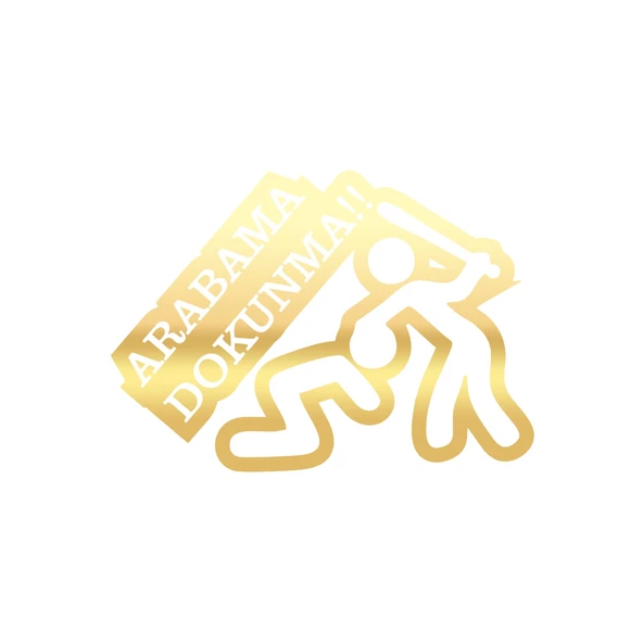 Arabama Dokunma Araba Sticker 17x17 Cm Gold ürün görseli 1
