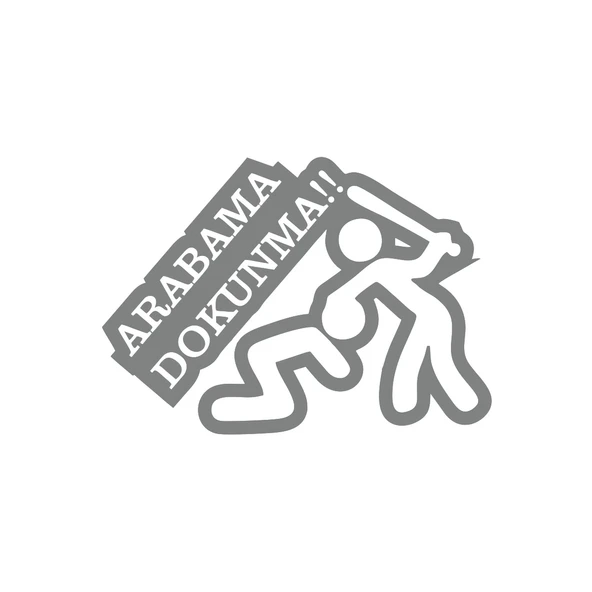 Arabama Dokunma Araba Sticker 17x17 Cm Gri ürün görseli 1