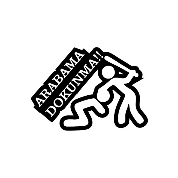 Arabama Dokunma Araba Sticker 17x17 Cm Siyah ürün görseli 1