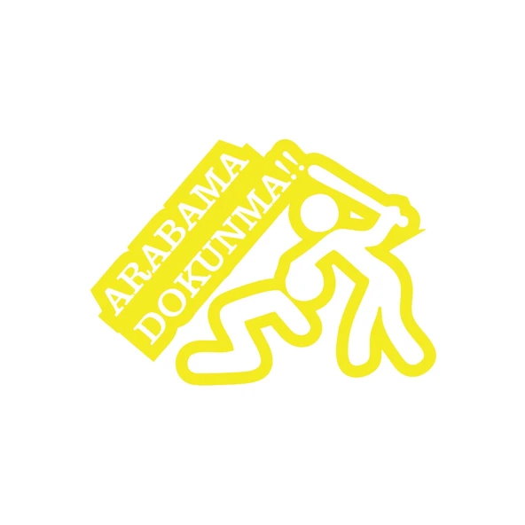 Arabama Dokunma Araba Sticker 17x17 Cm Sarı ürün görseli 1