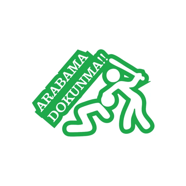 Arabama Dokunma Araba Sticker 17x17 Cm Yeşil ürün görseli 1