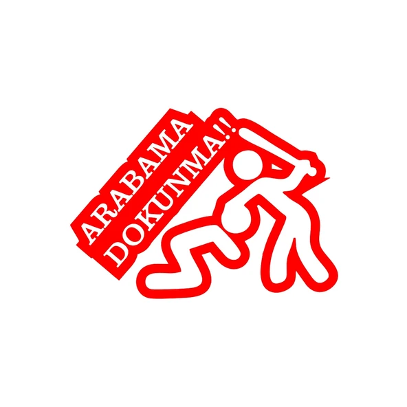 Arabama Dokunma Araba Sticker 17x17 Cm Kırmızı ürün görseli 1
