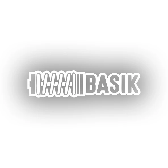 Basık Araba Sticker 17x17 Cm Beyaz ürün görseli 1