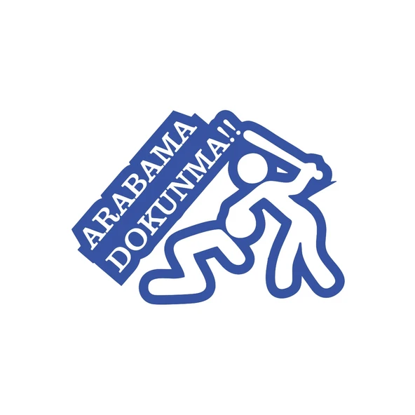 Arabama Dokunma Araba Sticker 17x17 Cm Mavi ürün görseli 1