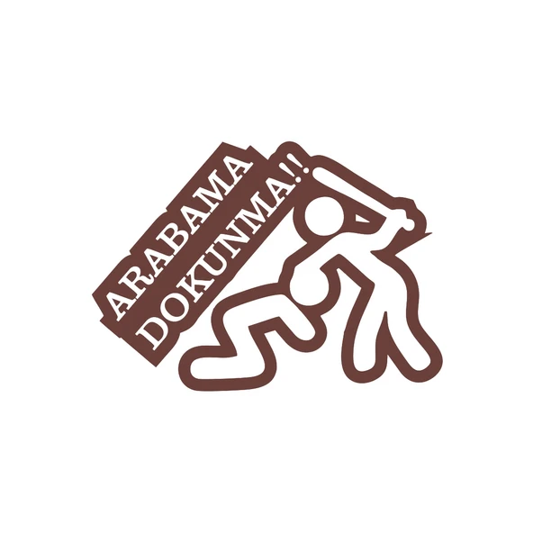 Arabama Dokunma Araba Sticker 17x17 Cm Kahverengi ürün görseli 1