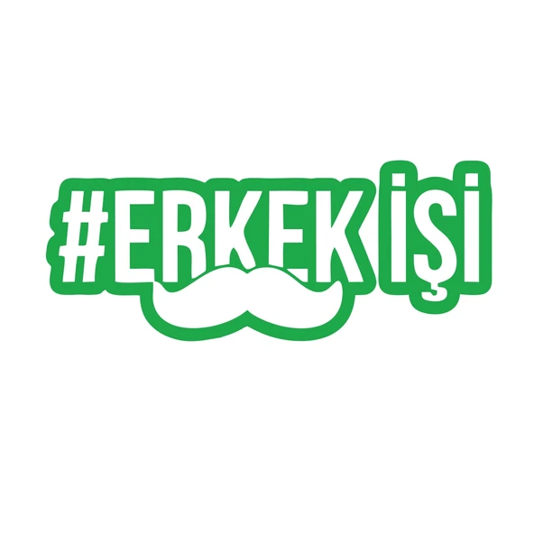 Erkek İşi Araba Sticker 17x17 Cm Yeşil ürün görseli 1