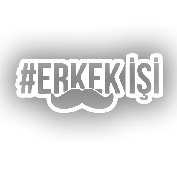Erkek İşi Araba Sticker 17x17 Cm Beyaz ürün görseli 1