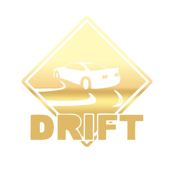 Drift Araba Sticker 17x17 Cm Gold ürün görseli 1