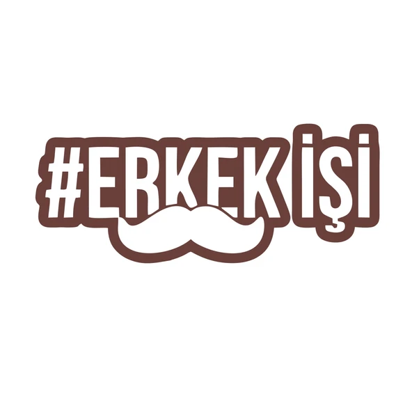 Erkek İşi Araba Sticker 17x17 Cm Kahverengi ürün görseli 1