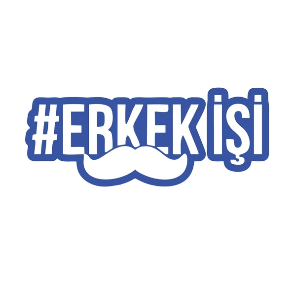 Erkek İşi Araba Sticker 17x17 Cm Mavi ürün görseli 1