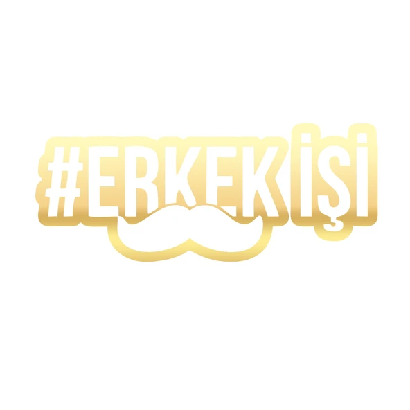 Erkek İşi Araba Sticker 17x17 Cm Gold ürün görseli 1