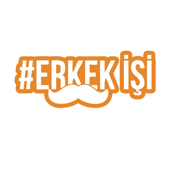 Erkek İşi Araba Sticker 17x17 Cm Turuncu ürün görseli 1