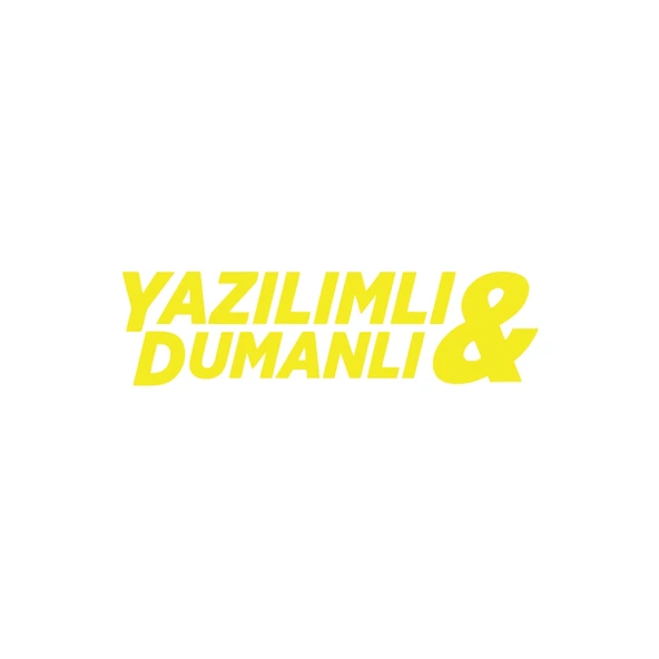 Yazılımlı&Dumanlı Araba Sticker 17x17 Cm Sarı ürün görseli 1