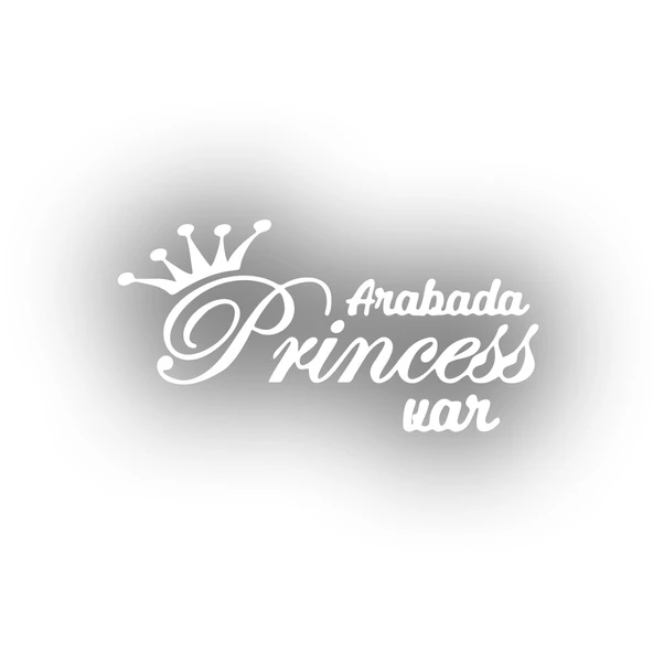 Arabada Princess Var Araba Sticker 17x17 Cm Beyaz ürün görseli 1