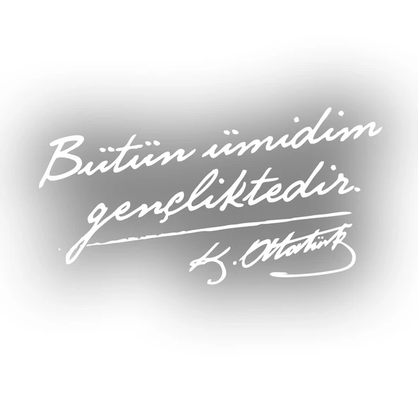 Bütün Ümidim Gençliktedir Araba Sticker 17x17 Cm Beyaz ürün görseli 1