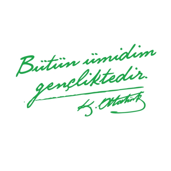 Bütün Ümidim Gençliktedir Araba Sticker 17x17 Cm Yeşil ürün görseli 1