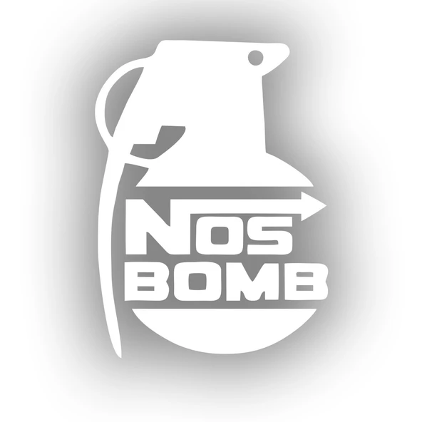 Nos Bomb Araba Sticker 17x17 Cm Beyaz ürün görseli 1