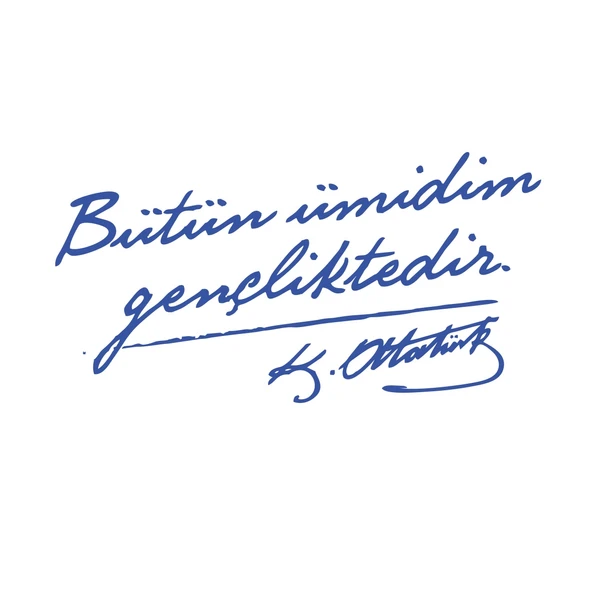 Bütün Ümidim Gençliktedir Araba Sticker 17x17 Cm Mavi ürün görseli 1