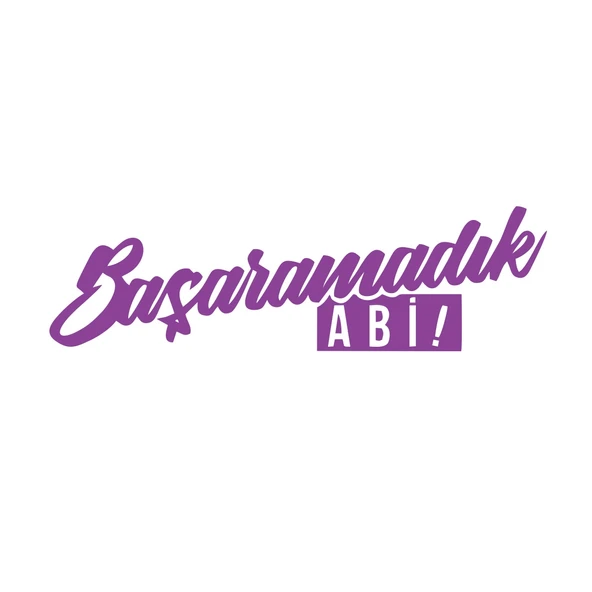 Başaramadık Abi Araba Sticker 17x17 Cm Mor ürün görseli 1