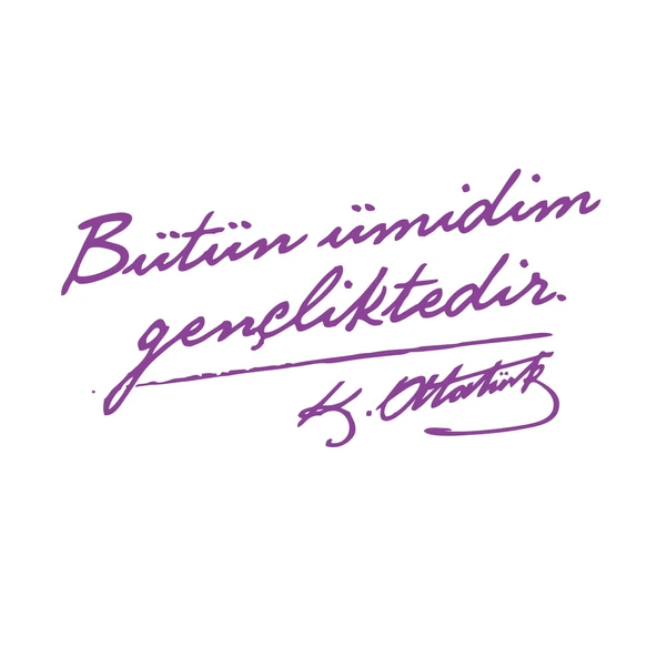 Bütün Ümidim Gençliktedir Araba Sticker 17x17 Cm Mor ürün görseli 1