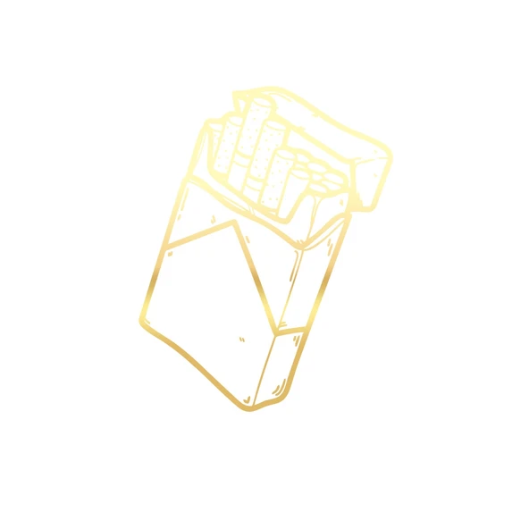 Sigara Araba Stickeri 17x17 Cm Gold ürün görseli 1