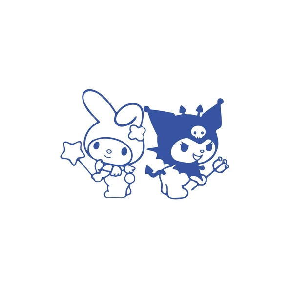Kuromi&My Melody Araba Sticker 17x17 Cm Mavi ürün görseli 1
