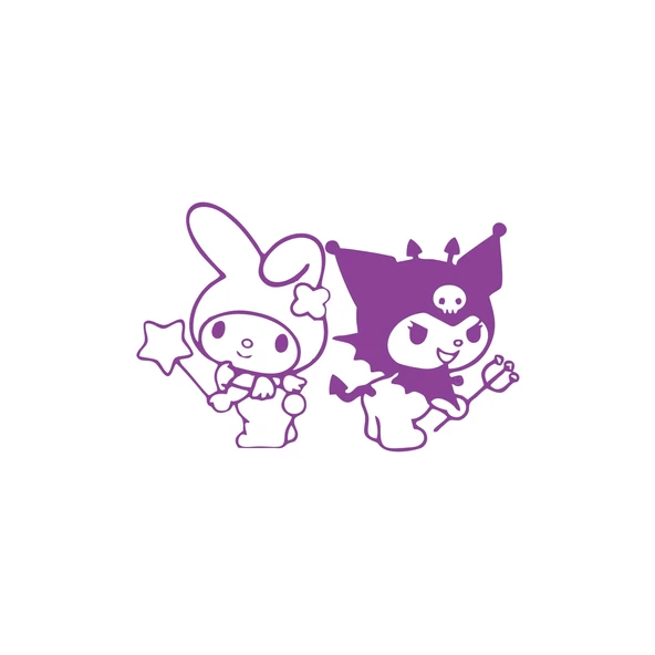 Kuromi&My Melody Araba Sticker 17x17 Cm Mor ürün görseli 1
