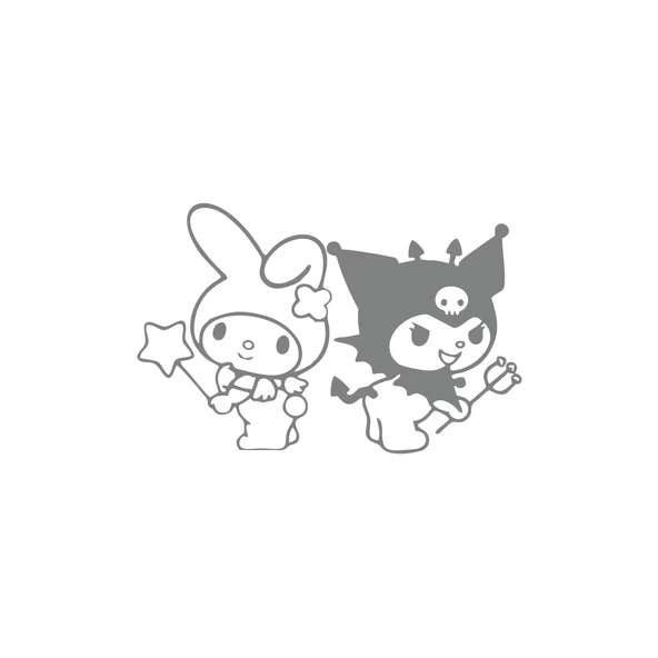 Kuromi&My Melody Araba Sticker 17x17 Cm Gri ürün görseli 1