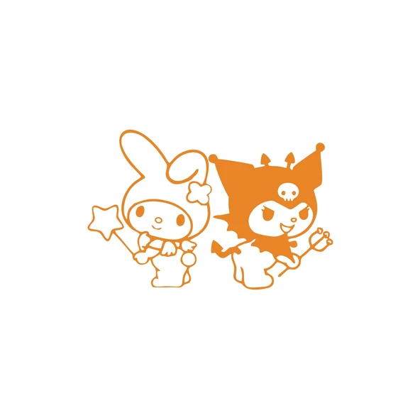 Kuromi&My Melody Araba Sticker 17x17 Cm Turuncu ürün görseli 1