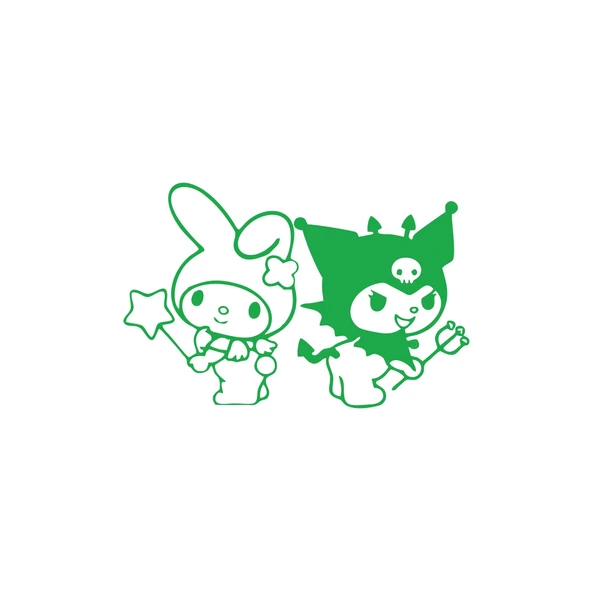 Kuromi&My Melody Araba Sticker 17x17 Cm Yeşil ürün görseli 1