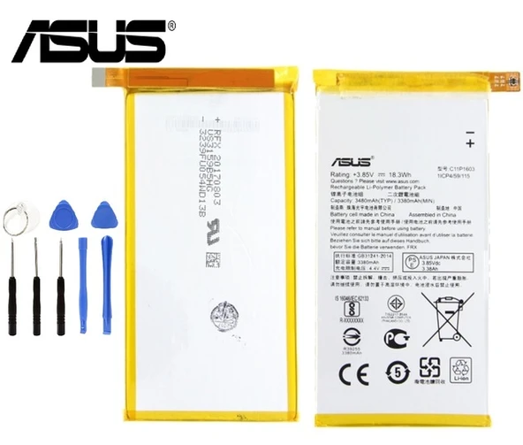 Asus Zenfone Deluxe Pil Batarya ZS570KL C11P1603 ve Tamir Seti ürün görseli 1
