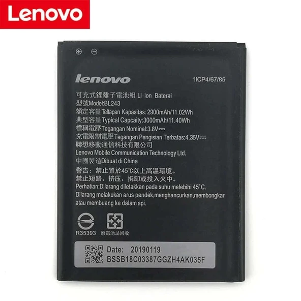 Lenovo K3 Note/K50/A7000 Pil Batarya  BL243 ürün görseli 1